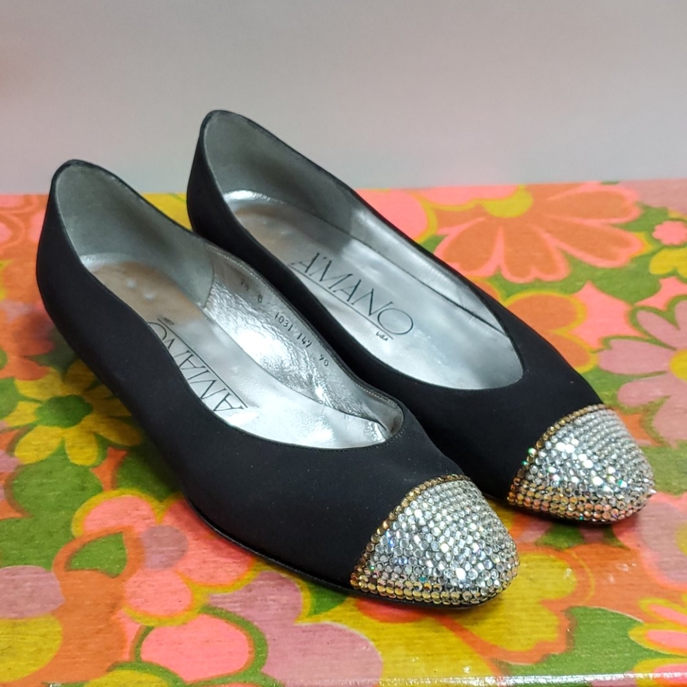 Vintage Amano Rhinestone Flats Size 7.5B